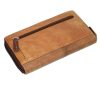 Giultieri: kombinált textúrájú barna női bőr pénztárca 18 x 10 cm
