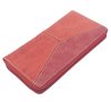 Giultieri: Kombinált textúrájú piros női bőr pénztárca 18 x 10 cm