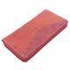 Giultieri: Kombinált textúrájú piros női bőr pénztárca 18 x 10 cm