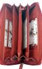 Giultieri: Kombinált textúrájú piros női bőr pénztárca 18 x 10 cm