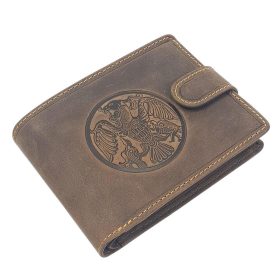 GreenDeed bőr pénztárca turul mintával