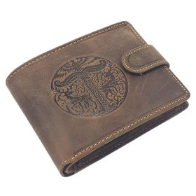 GreenDeed bőr pénztárca turul mintával