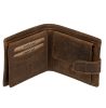 GreenDeed barna bőr pénztárca farkas lenyomattal, RFID 12 × 9,3 cm