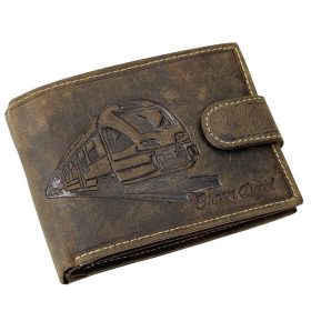   GreenDeed bőr átogópántos pénztárca vonat lenyomattal, RFID