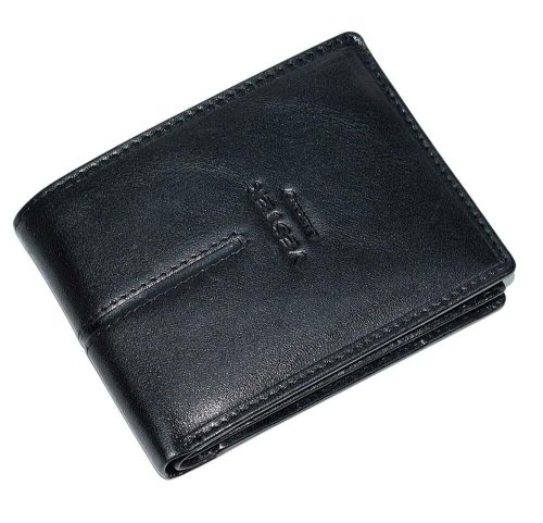 Vester férfi, fekete színű bőr pénztárca 12 × 9,3 cm