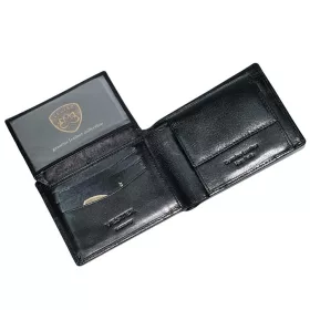 Vester férfi, fekete színű bőr pénztárca 12 × 9,3 cm