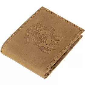   GreenDeed világosbarna bőr pénztárca tacskó lenyomattal 12,3 × 9 cm