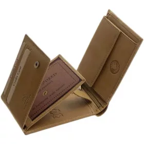   GreenDeed világosbarna bőr pénztárca tacskó lenyomattal 12,3 × 9 cm