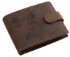 GreenDeed átfogópántos bőr pénztárca vaddisznófej mintával 12 × 9,2 cm