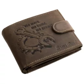   GreenDeed férfi bőr pénztárca csavarkulcs mintával 12 × 9,2 cm
