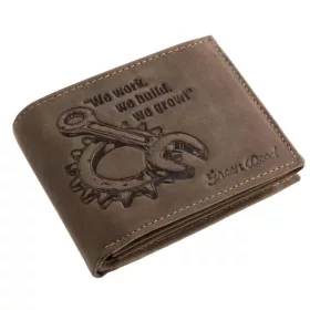   GreenDeed férfi bőr pénztárca csavarkulcs mintával 12 × 9,2 cm