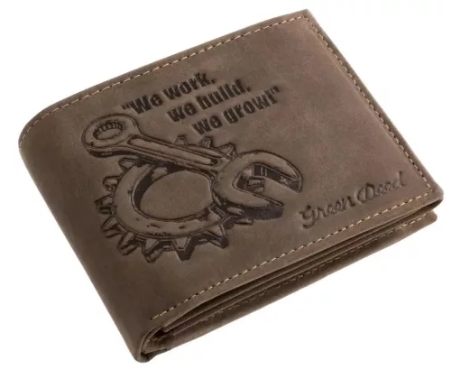 GreenDeed férfi bőr pénztárca csavarkulcs mintával 12 × 9,2 cm