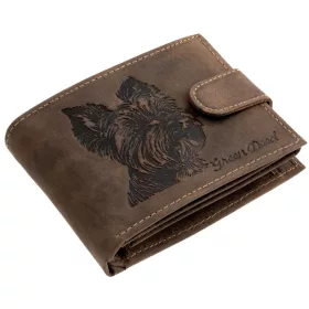 GreenDeed bőr pénztárca német juhászkutya mintával, RFID védelemmel