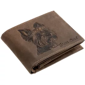 GreenDeed bőr pénztárca Tacskó lenyomattal, RFID