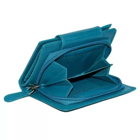   Sylvia Belmonte türkiz színű női bőr pénztárca 13 x 10 cm
