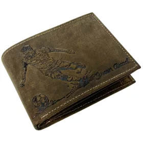 GreenDeed bőr pénztárca focis lenyomattal 12 × 9,5 cm