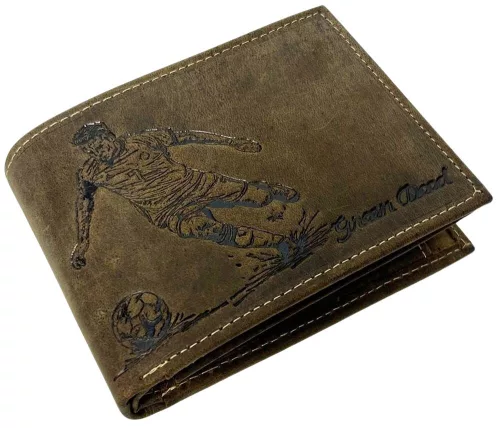 GreenDeed bőr pénztárca focis lenyomattal 12 × 9,5 cm