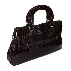   Rialto olasz női sötétbarna kroki bőr kézitáska 40 x 24,5 cm