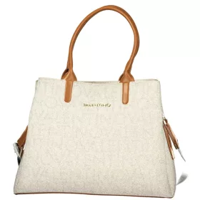   Valentino Bags bézs-konyak, mintás női kézitáska 37 x 28 x 14 cm