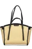 Valentino Bags bézs-fekete raffia hatású női válltáska 35 x 29 x 11 cm
