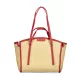 Valentino Bags bézs-piros raffia hatású női válltáska 35 x 29 x 11 cm
