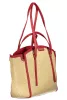 Valentino Bags bézs-piros raffia hatású női válltáska 35 x 29 x 11 cm