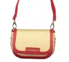 Valentino Bags bézs-piros női válltáska, oldalpánttal 20 x 14 x 7 cm