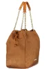 Valentino Bags konyakbarn velúr női válltáska 39 x 30 x 15 cm