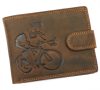 Wild átkapcsos, férfi barna bőr pénztárca traktor lenyomattal 12,8×9,5 cm
