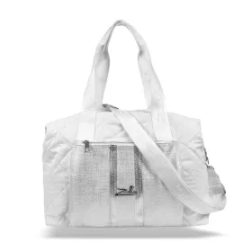   Zellia 24128 fehér-ezüst steppelt női sporttáska 40 x 30 x 19 cm