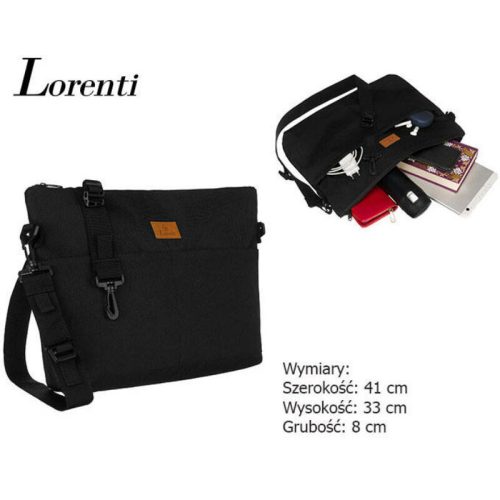 Lorenti fekete táska 41×33×8 cm