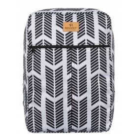   Peterson fekete-fehér mintás hátizsák, kézipoggyász 40×25×20 cm