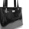 Zellia Zvn24007 fekete lakk női kézitáska, oldalpánttal 30 x 22 x 13 cm