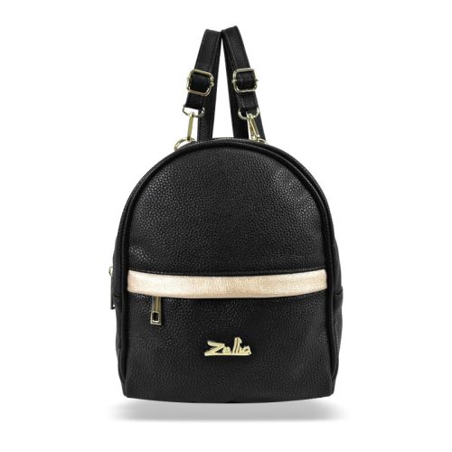 Zellia Zlb301 női, fekete-arany hátizsák 25 x 21 x 8 cm