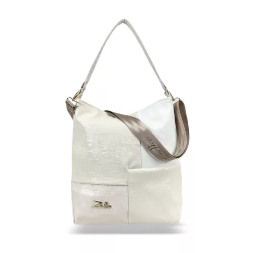 Zellia Zlb111 fehér-bézs női válltáska 32 x 27 x 13 cm