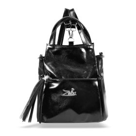 Zellia 24131 fekete lakk női hátizsák 29 x 26 x 14 cm