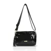 Zellia Zlb210 fekete lakk női oldaltáska, crossbody 25 x 17 x 9 cm