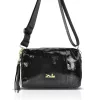 Zellia Zlb210 fekete lakk női oldaltáska, crossbody 25 x 17 x 9 cm