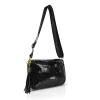 Zellia Zlb210 fekete lakk női oldaltáska, crossbody 25 x 17 x 9 cm