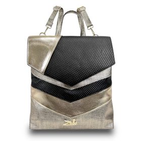   Zellia  24031 női fekete-arany hátizsák, válltáska 31 × 29 cm