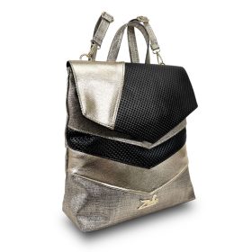   Zellia  24031 női fekete-arany hátizsák, válltáska 31 × 29 cm