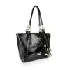 Zellia 26071 fekete lakk női válltáska oldalpánttal 39 x 27 x 15 cm