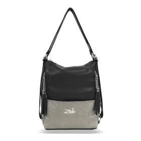   Zellia 22199 fekete-arany női válltáska, hátizsákká alakítható 31 x 25 x 13,5 cm