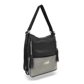   Zellia 22199 fekete-arany női válltáska, hátizsákká alakítható 31 x 25 x 13,5 cm
