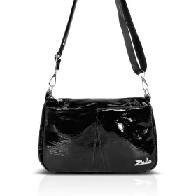   Zellia Zlb336 fekete lakk női oldaltáska, crossbody 26 x 18 x 9 cm