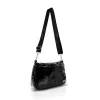 Zellia Zlb336 fekete lakk női oldaltáska, crossbody 26 x 18 x 9 cm