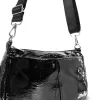 Zellia Zlb336 fekete lakk női oldaltáska, crossbody 26 x 18 x 9 cm