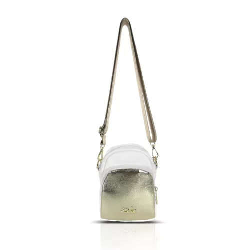Zellia Zlb445 fehér-arany női oldaltáska, crossbody 18 x 15 x 7,5 cm