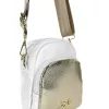 Zellia Zlb445 fehér-arany női oldaltáska, crossbody 18 x 15 x 7,5 cm