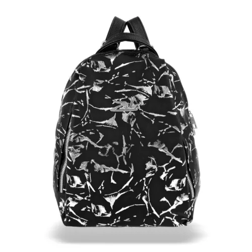 Zellia 24147 fekete, ezüst márvány mintás női válltáska 32 x 29 x 13 cm